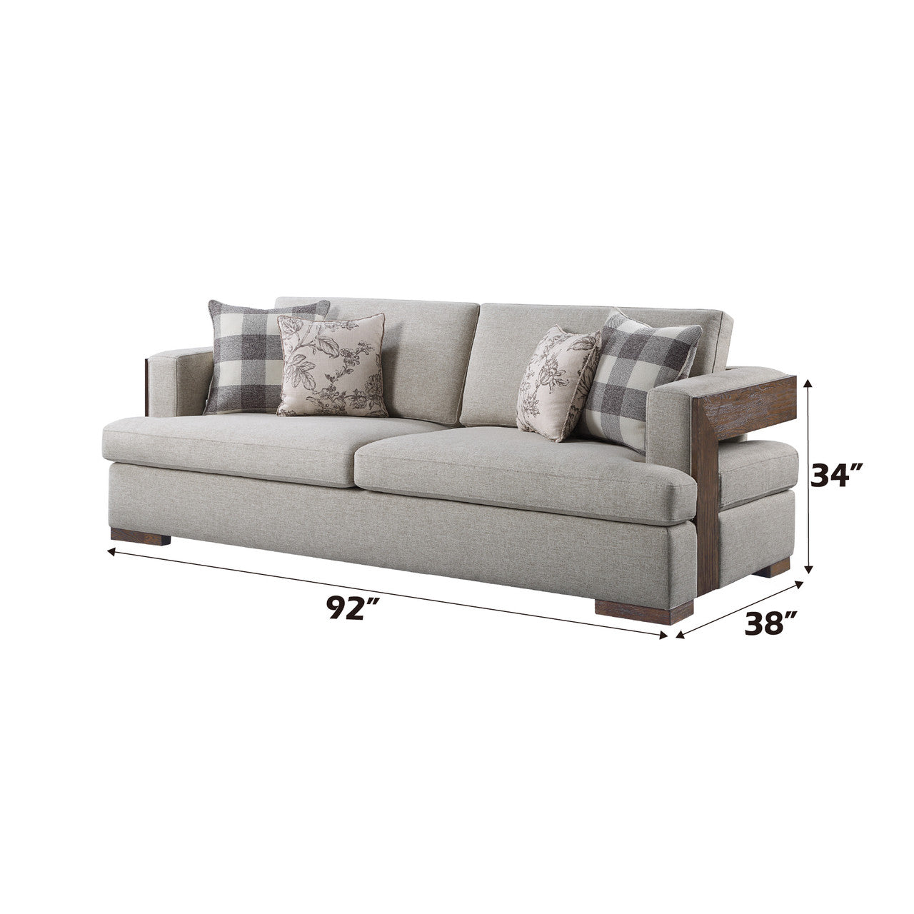 ACME 54850 Niamey Sofa with 4 Pillows