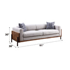 ACME 54890 Pelton Sofa with Pillows, Fabric & Walnut