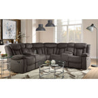 ACME 54965 Rylan Reclining Sectional Sofa, Dark Brown Fabric