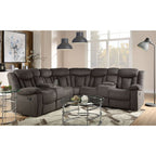 ACME 54965 Rylan Reclining Sectional Sofa, Dark Brown Fabric