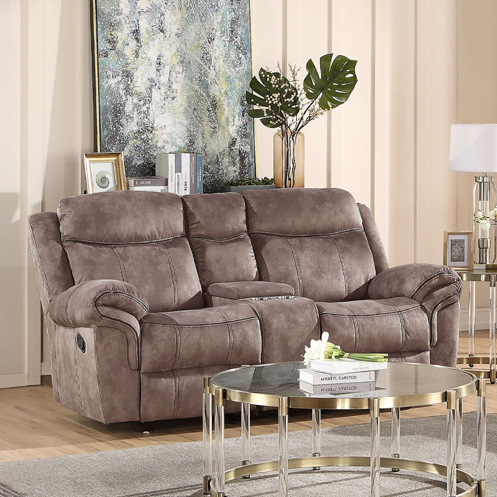 ACME 55020 Zubaida Sofa, 2-Tone Chocolate Velvet