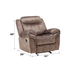 ACME 55022 Zubaida Recliner, 2-Tone Chocolate Velvet  8