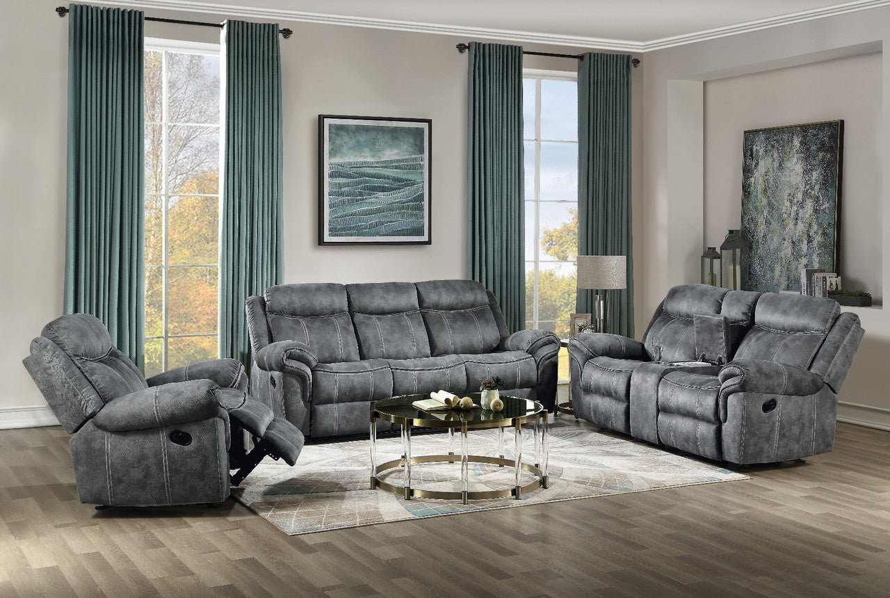ACME 55026 Zubaida Loveseat, 2-Tone Gray Velvet