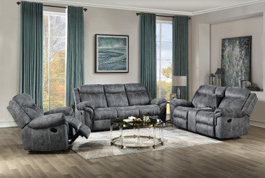 ACME 55027 Zubaida Recliner, 2-Tone Gray Velvet