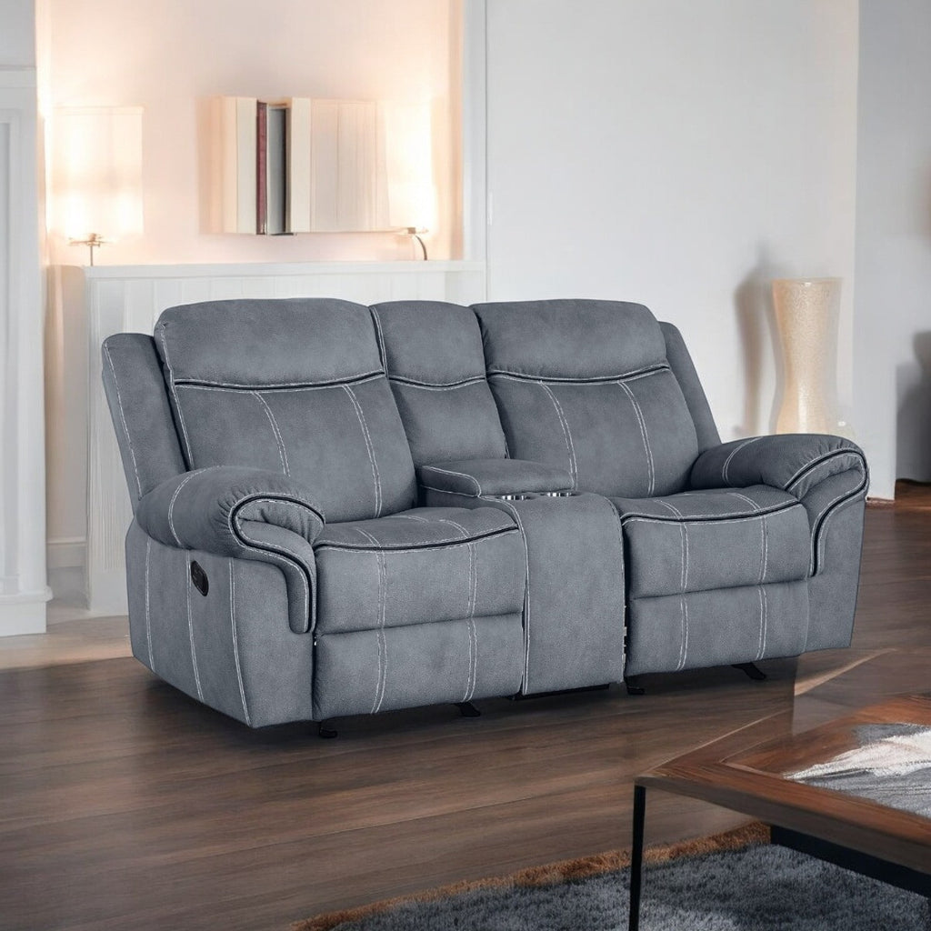 ACME 55026 Zubaida Loveseat, 2-Tone Gray Velvet  8