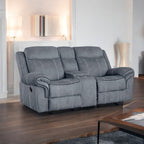 ACME 55026 Zubaida Loveseat, 2-Tone Gray Velvet  8