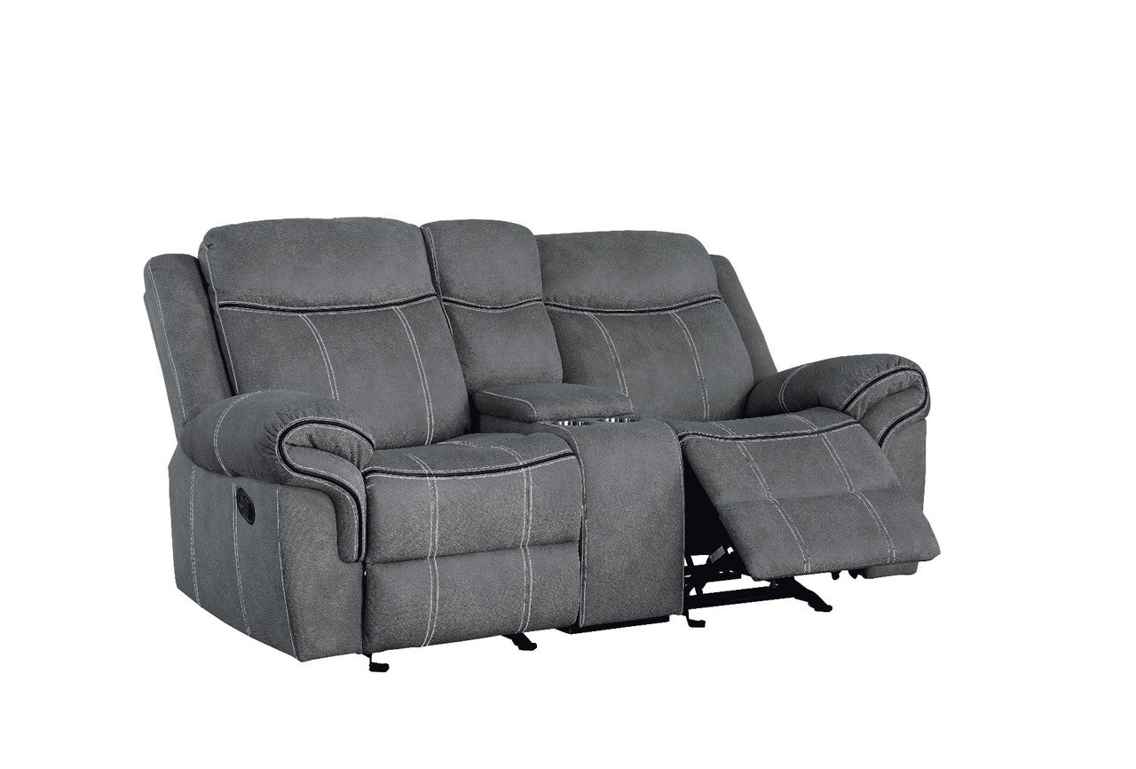 ACME 55026 Zubaida Loveseat, 2-Tone Gray Velvet  2