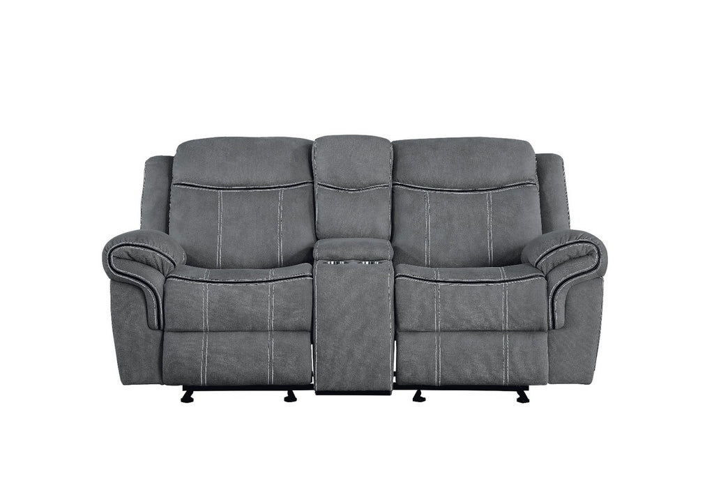 ACME 55026 Zubaida Loveseat, 2-Tone Gray Velvet  3