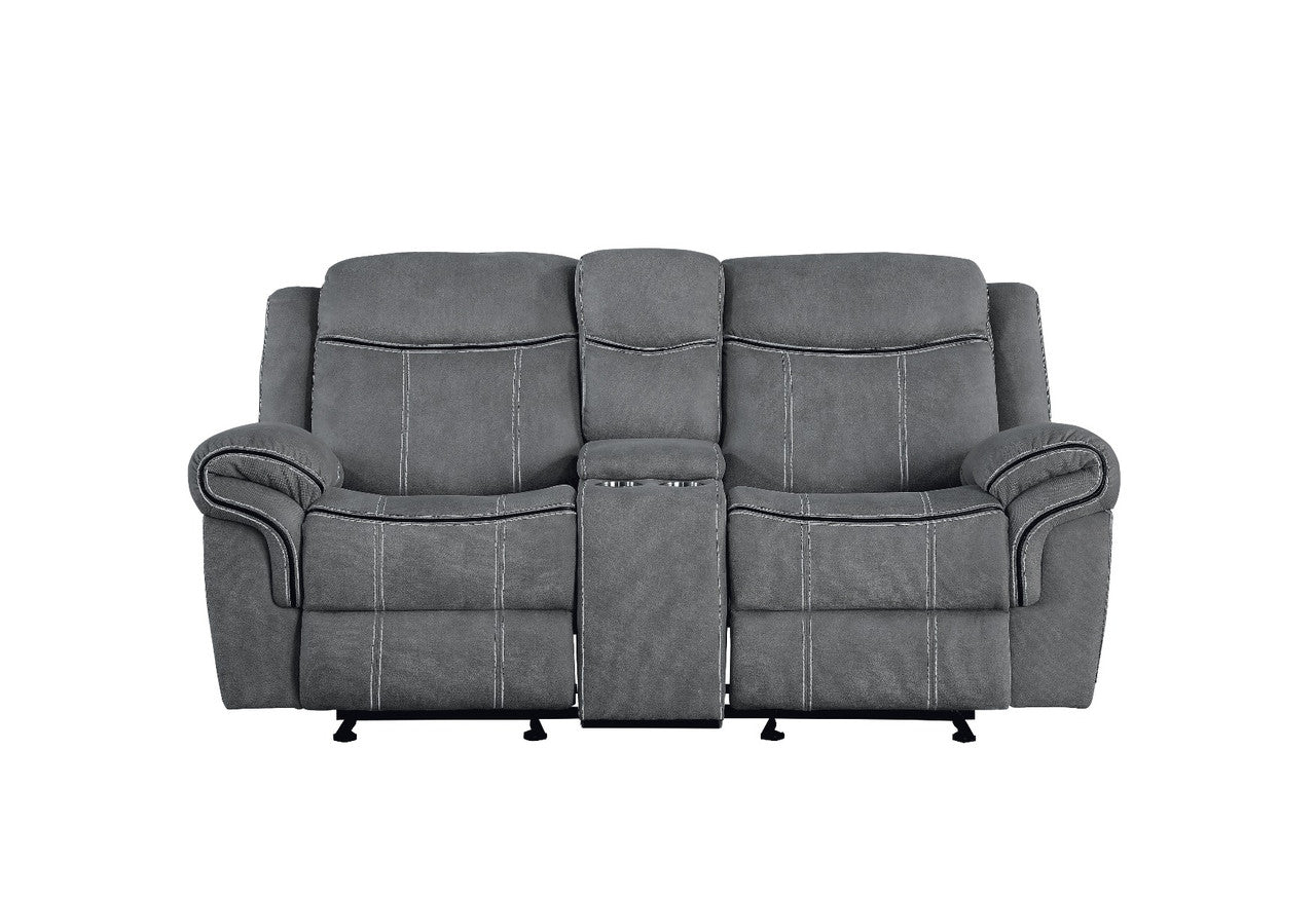 ACME 55026 Zubaida Loveseat, 2-Tone Gray Velvet  3