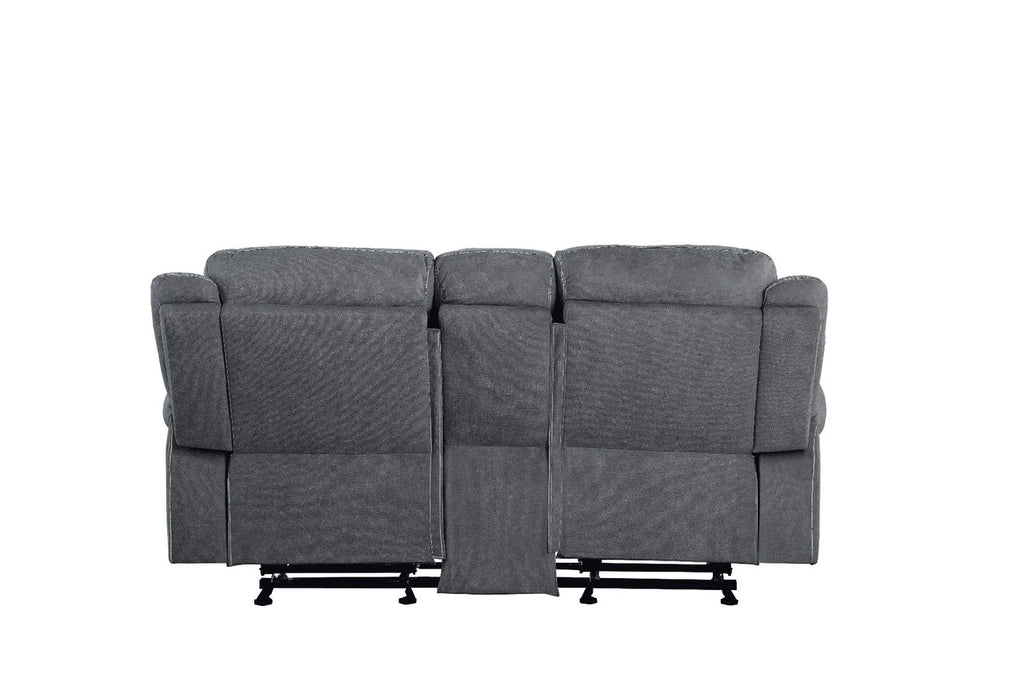ACME 55026 Zubaida Loveseat, 2-Tone Gray Velvet  5