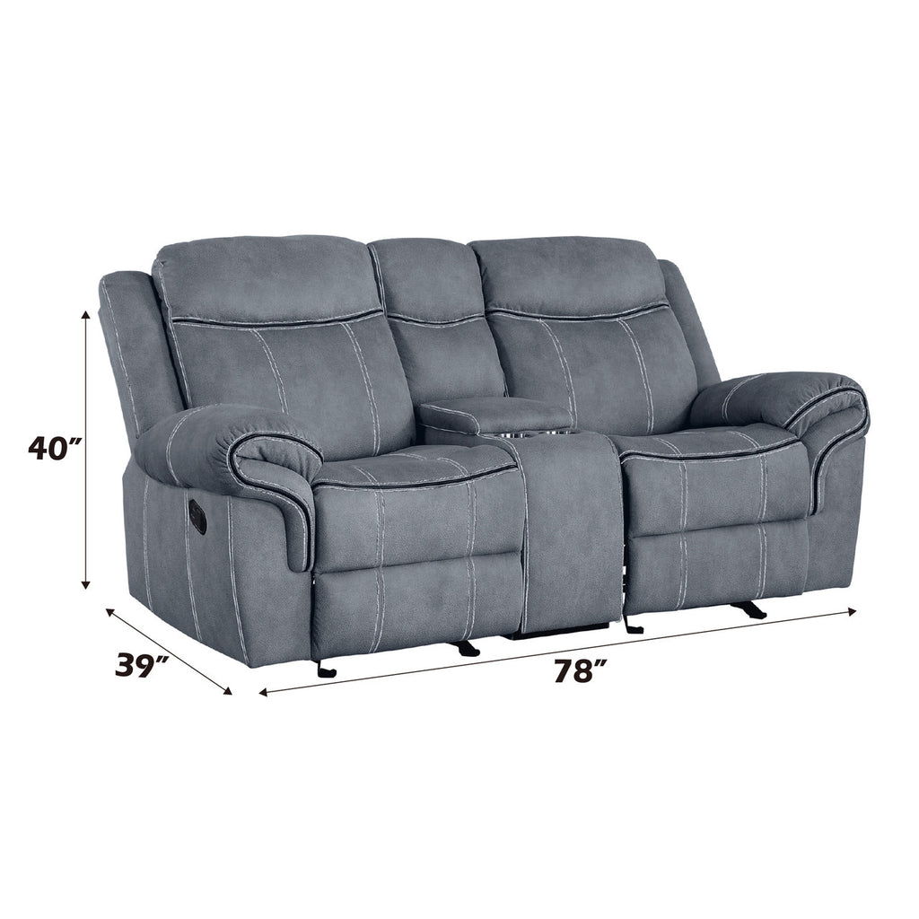 ACME 55026 Zubaida Loveseat, 2-Tone Gray Velvet  6
