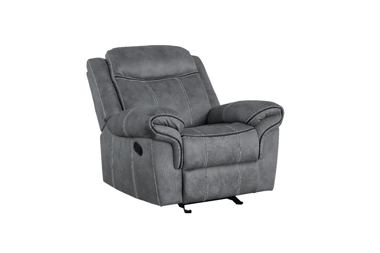 ACME 55027 Zubaida Recliner, 2-Tone Gray Velvet  2