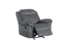 ACME 55027 Zubaida Recliner, 2-Tone Gray Velvet  3