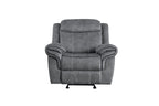 ACME 55027 Zubaida Recliner, 2-Tone Gray Velvet  4