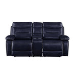 ACME 55371 Aashi Loveseat with Console (Motion), Navy Leather-Gel Match