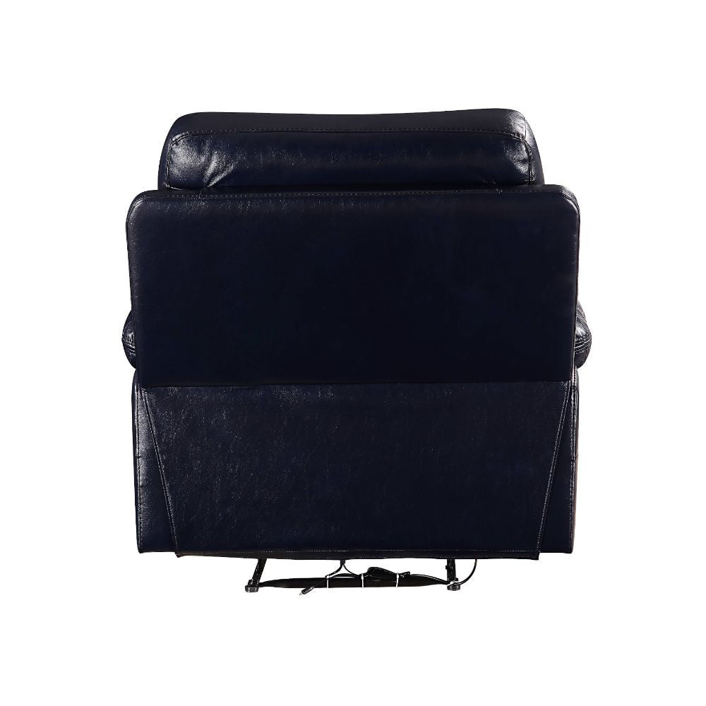 ACME 55372 Aashi Recliner, Navy Leather-Gel Match