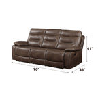 ACME 55420 Aashi Motion Sofa, Brown Leather-Gel Match