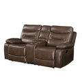 ACME 55421 Aashi Loveseat with Console (Motion), Brown Leather-Gel Match