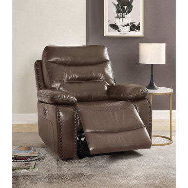 ACME 55423 Aashi Recliner (Power Motion), Brown Leather-Gel Match