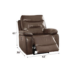 ACME 55423 Aashi Recliner (Power Motion), Brown Leather-Gel Match