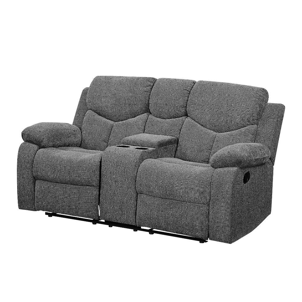 ACME 55441 Kalen Loveseat with Console (Motion), Gray Chenille