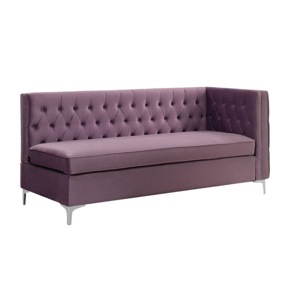 ACME 55500 Rhett Sectional Sofa, Purple Velvet