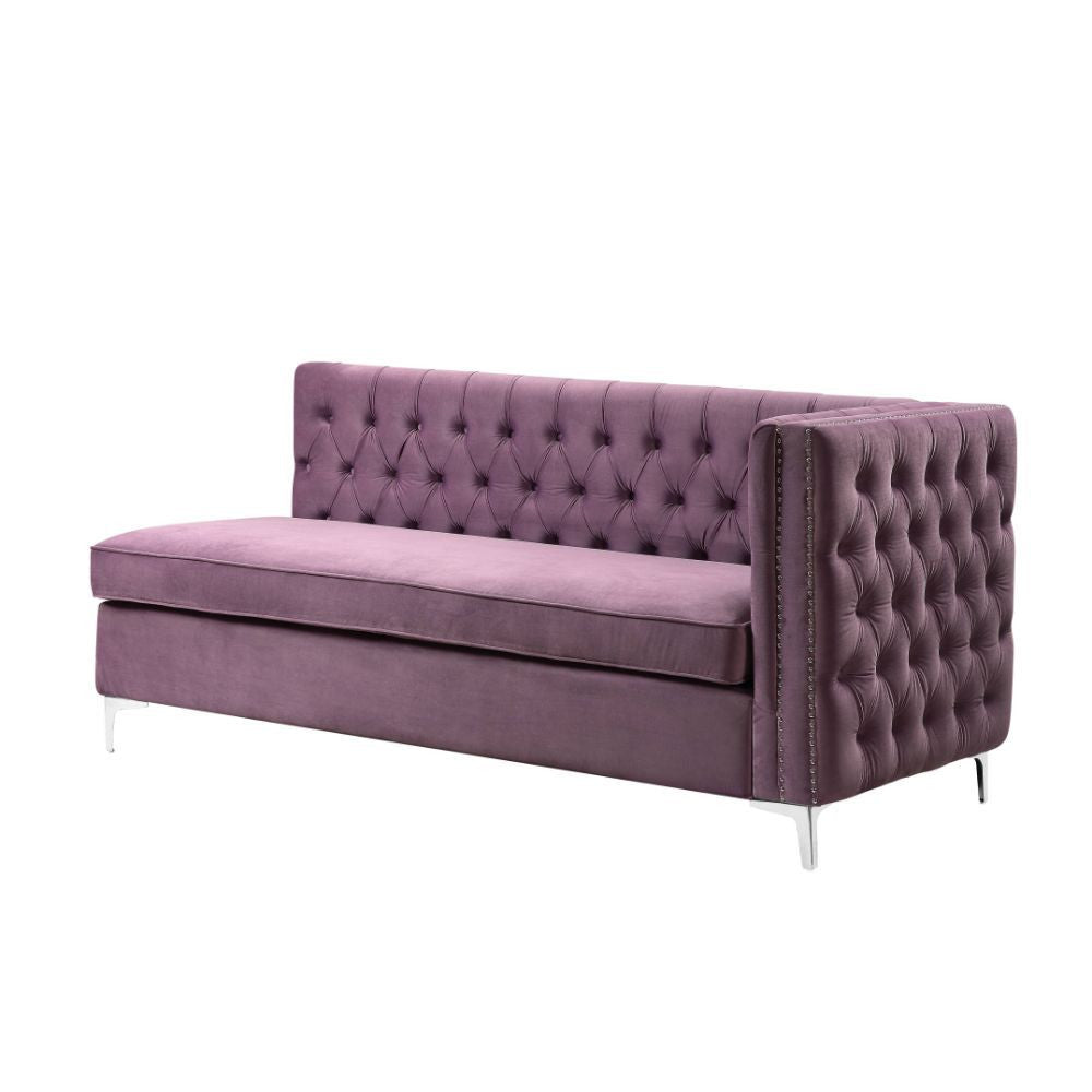 ACME 55500 Rhett Sectional Sofa, Purple Velvet
