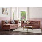 ACME 55505 Rhett Sectional Sofa, Dusty Pink Velvet