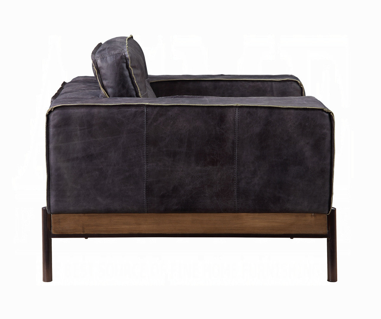 ACME 56505 Silchester Sofa, Antique Ebony Top Grain Leather
