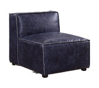 ACME 56595 Birdie Modular - Armless Chair, Vintage Blue Top Grain Leather