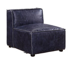 ACME 56595 Birdie Modular - Armless Chair, Vintage Blue Top Grain Leather