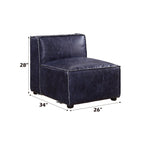 ACME 56595 Birdie Modular - Armless Chair, Vintage Blue Top Grain Leather
