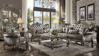 ACME 56820 Versailles Sofa with 6 Pillows, Silver PU & Antique Platinum