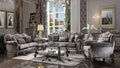 ACME 56840 Versailles Sofa with 5 Pillows, Velvet & Antique Platinum