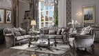 ACME 56840 Versailles Sofa with 5 Pillows, Velvet & Antique Platinum