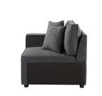 ACME 56871 Silvester Modular Left Facing Chair with 2 Pillows, Gray Fabric