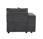 ACME 56871 Silvester Modular Left Facing Chair with 2 Pillows, Gray Fabric