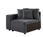 ACME 56871 Silvester Modular Left Facing Chair with 2 Pillows, Gray Fabric