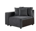 ACME 56871 Silvester Modular Left Facing Chair with 2 Pillows, Gray Fabric