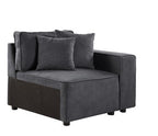 ACME 56872 Silvester Modular Right Facing Chair with 2 Pillows, Gray Fabric