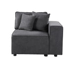 ACME 56872 Silvester Modular Right Facing Chair with 2 Pillows, Gray Fabric