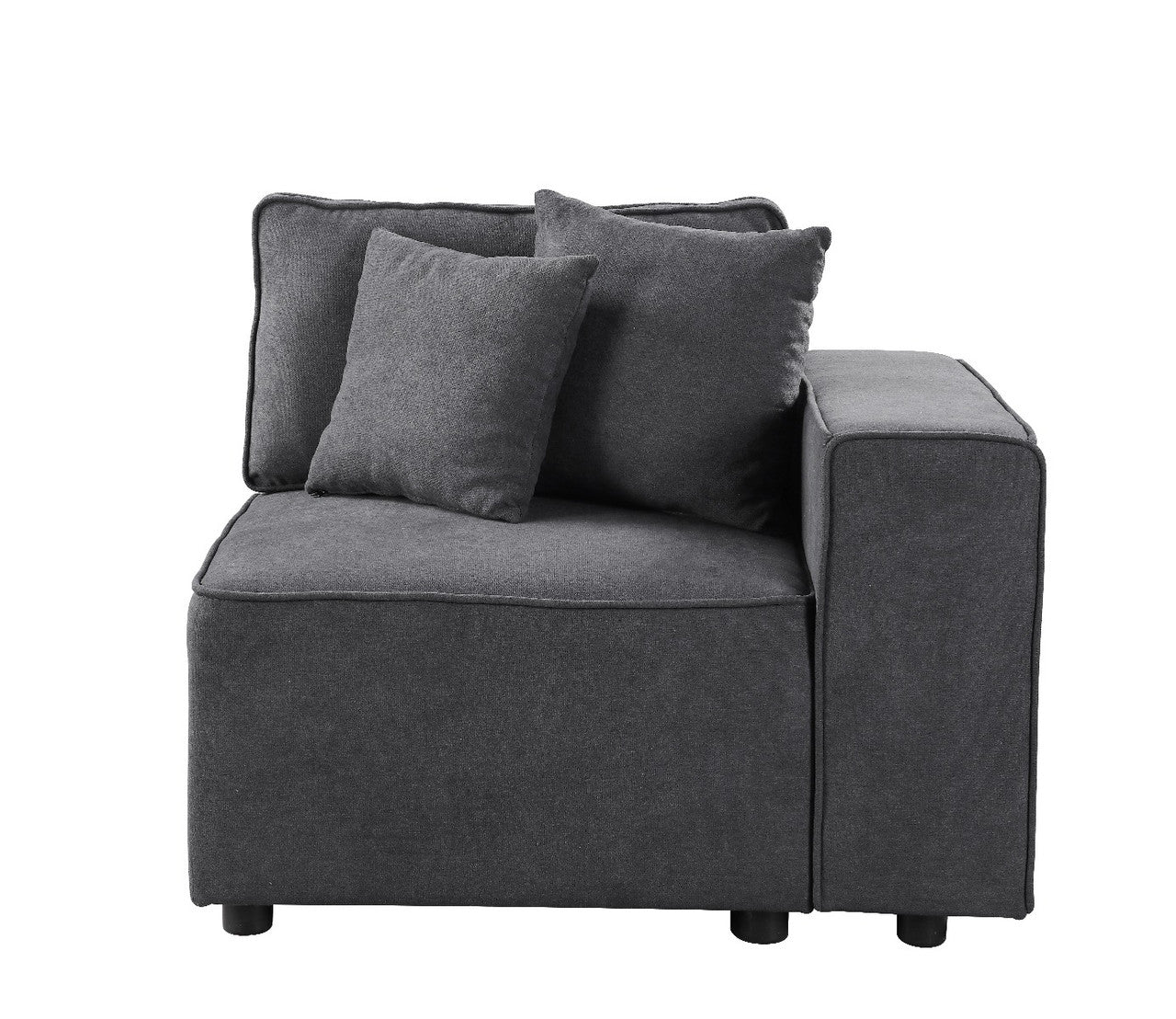 ACME 56872 Silvester Modular Right Facing Chair with 2 Pillows, Gray Fabric