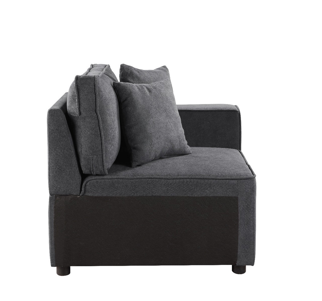 ACME 56872 Silvester Modular Right Facing Chair with 2 Pillows, Gray Fabric