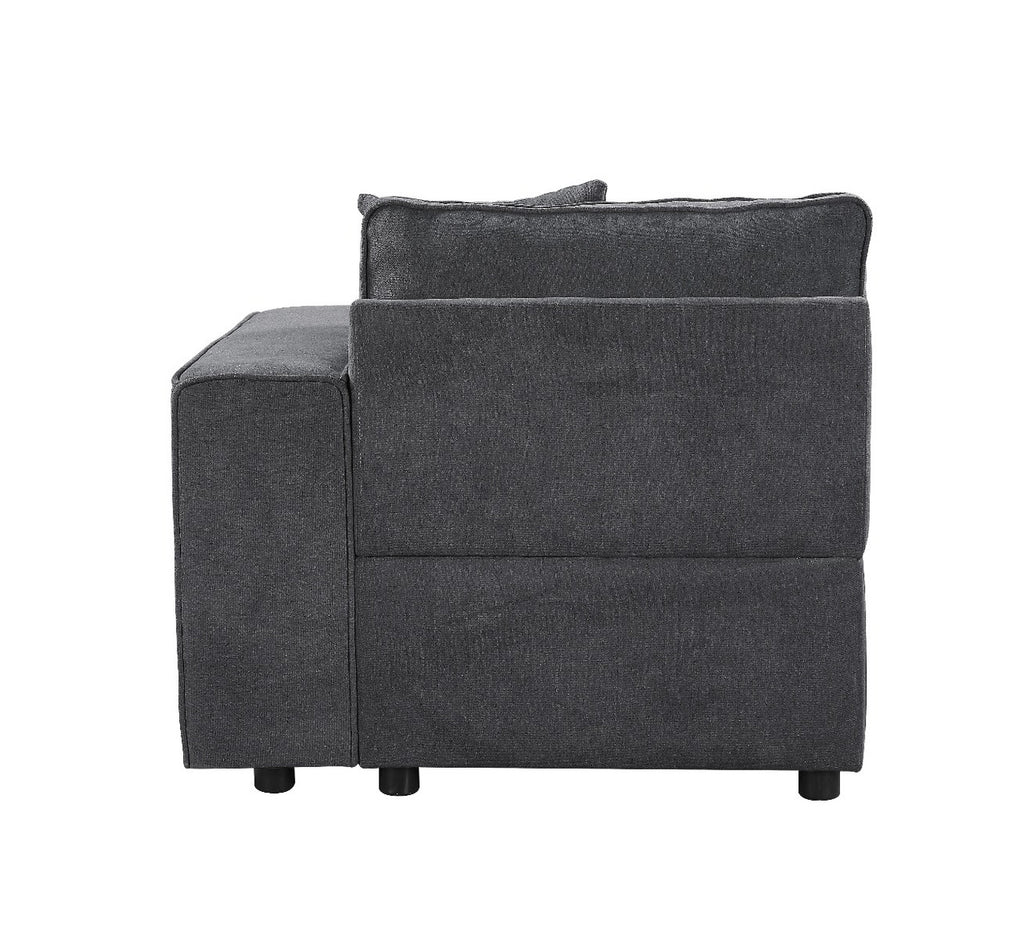 ACME 56872 Silvester Modular Right Facing Chair with 2 Pillows, Gray Fabric