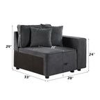ACME 56872 Silvester Modular Right Facing Chair with 2 Pillows, Gray Fabric