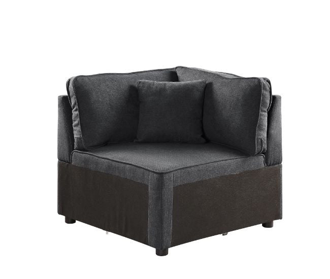 ACME 56874 Silvester Modular Wedge with Pillow, Gray Fabric