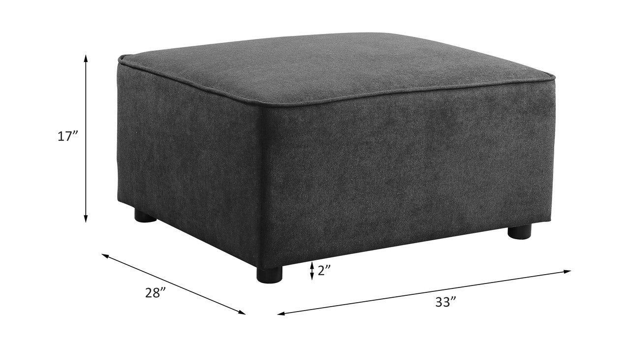 ACME 56876 Silvester Ottoman, Gray Fabric