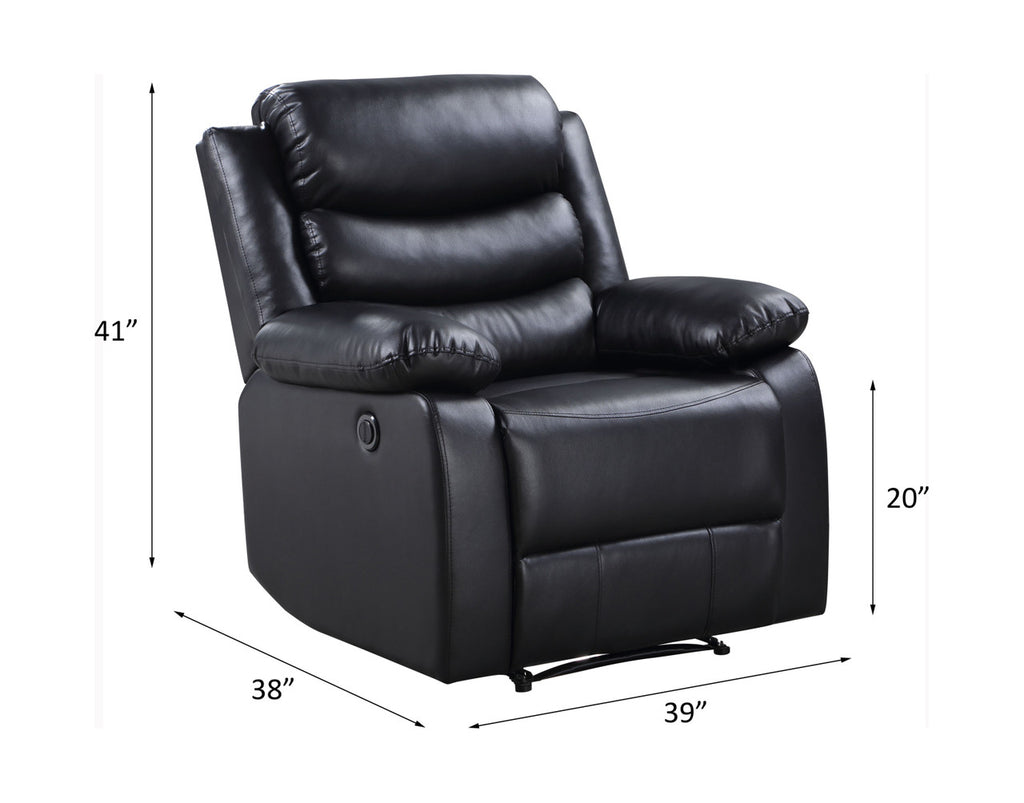 ACME 56910 Eilbra Power Recliner, Black PU