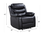 ACME 56910 Eilbra Power Recliner, Black PU