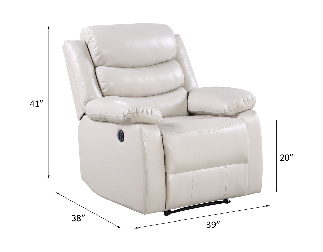 ACME 56911 Eilbra Power Recliner, Beige PU
